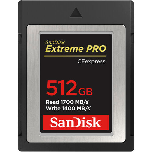 Sandisk Extreme Pro cfexpress type b 512gb r1700mb/s w1400mb/s