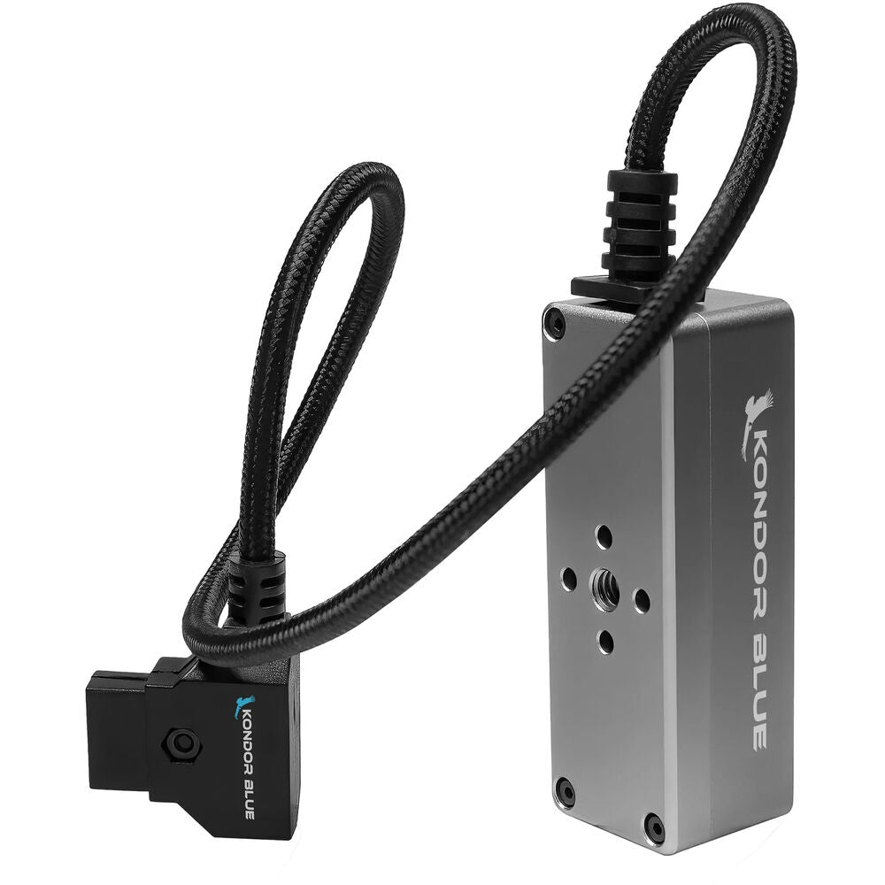 D-Tap to 4-Port Female D-Tap Splitter Hub with Voltmeter (16", Gray)
