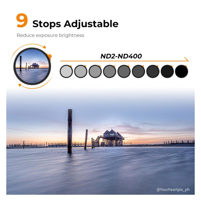 K&F Concept Nano-X Variable ND2-ND400 (1-9 Stops) ND Filter 72mm